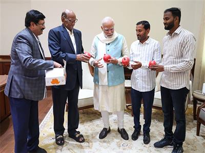 NCP-SCP chief Sharad Pawar meets PM Modi, gifts him pomegranates from Maharashtra